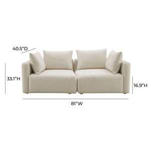 Hangover - Linen Loveseat - Cream - R&R Furniture Gallery (Fountain Valley, CA)