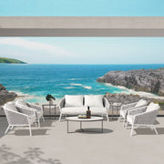 Rowan - Rope Barrel Back Patio Accent Arm Chair (Set of 2) - Optic White - R&R Furniture Gallery (Fountain Valley, CA)