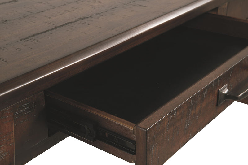 Baldridge - Home Office Large Leg Desk - Rustic Brown - R&R Furniture Gallery (Fountain Valley, CA)