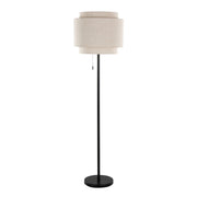 Lumi Source Tier contemporary floor lamp with sleek design and adjustable arm, standing on a modern living room floor.