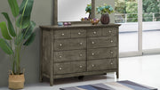 Elegant Glory Furniture dresser with sleek design, featuring multiple drawers for stylish storage in any room.