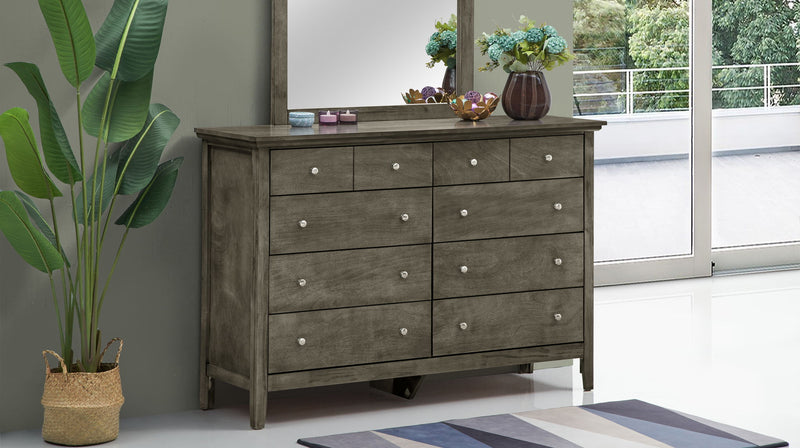 Elegant Glory Furniture dresser with sleek design, featuring multiple drawers for stylish storage in any room.