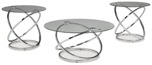 Hollynyx - Occasional Table Set (Set of 3) - Chrome Finish - R&R Furniture Gallery (Fountain Valley, CA)