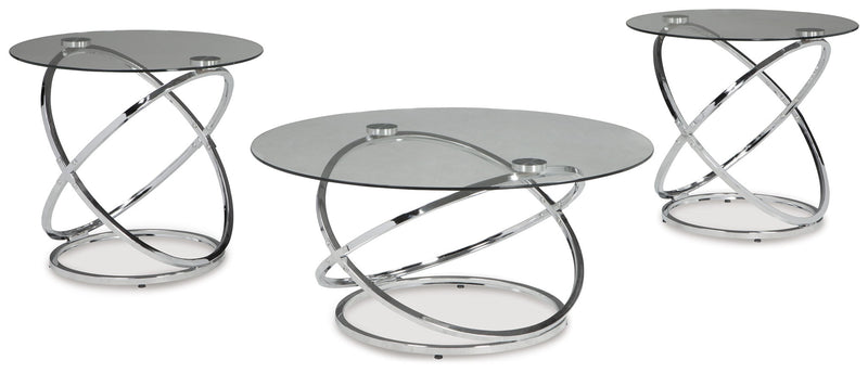 Hollynyx - Occasional Table Set (Set of 3) - Chrome Finish - R&R Furniture Gallery (Fountain Valley, CA)