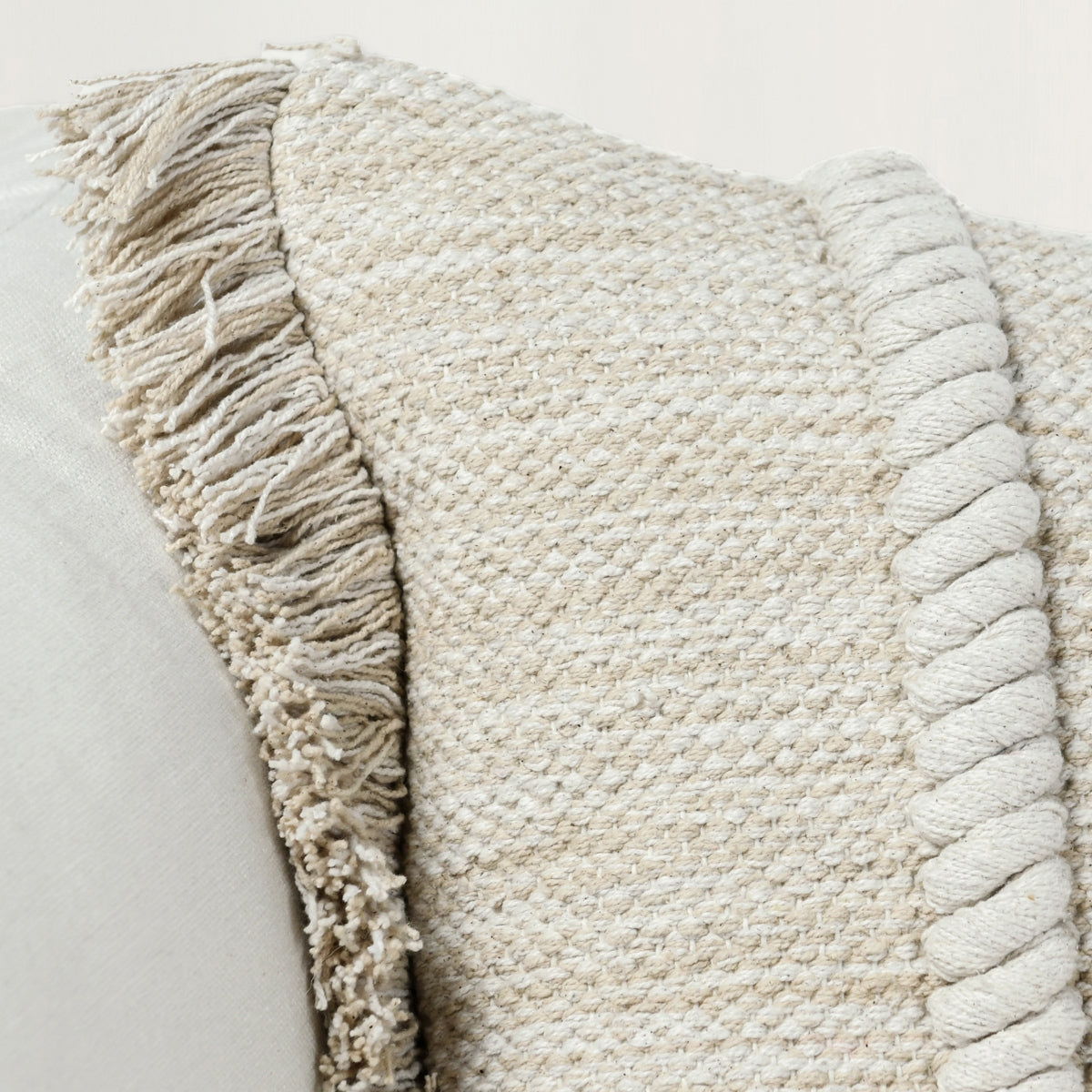 Classic Home Lucera 22x22 inch natural accent pillow featuring soft fabric and plush filling, ideal for decorative sofa or bed decor.