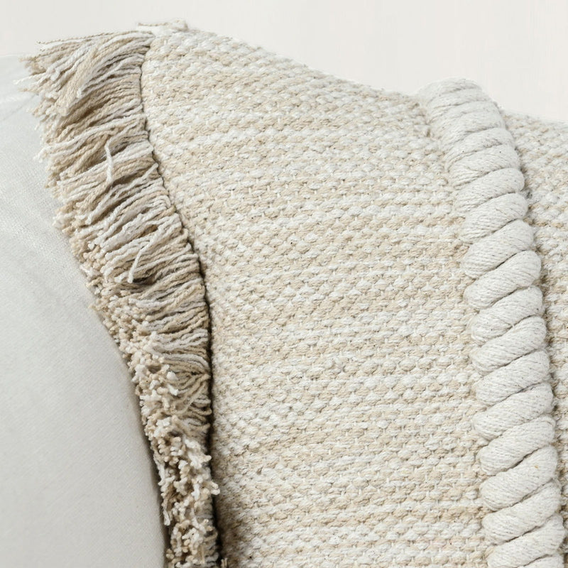 Classic Home Lucera 22x22 inch natural accent pillow featuring soft fabric and plush filling, ideal for decorative sofa or bed decor.