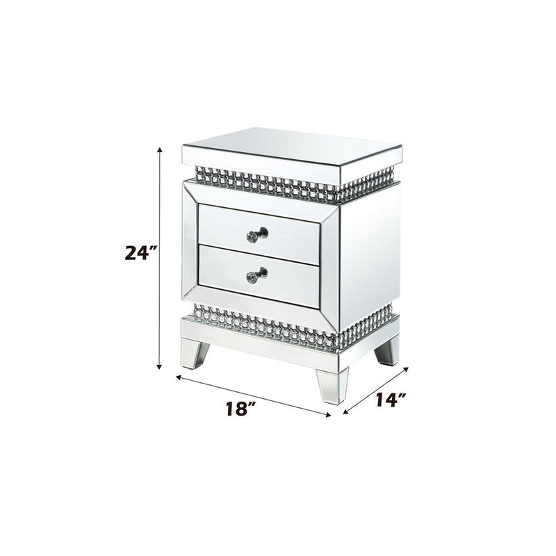 Lotus - Accent Table - Mirrored & Faux Ice Cube Crystals - R&R Furniture Gallery (Fountain Valley, CA)