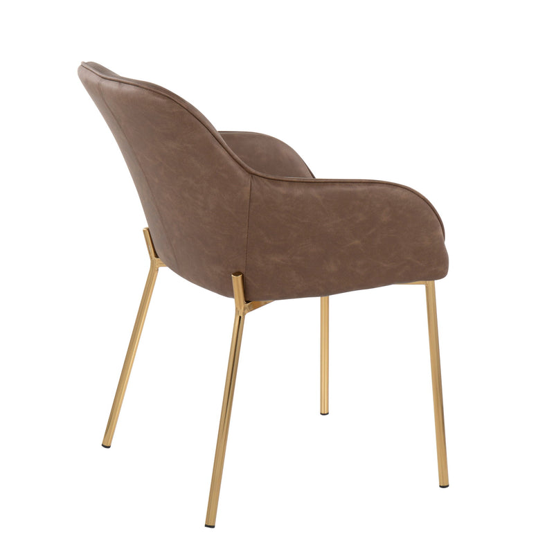 Pair of Lumi Source Daniella contemporary dining chairs with sleek design and neutral upholstery, set of two.