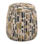 Arem - Upholstered Multi-Color Ottoman - Gray / Pink / White / Yellow