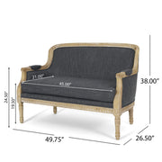 Noble House Inspired Style stationary loveseat with plush fabric upholstery and sleek design, perfect for modern living rooms.