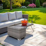 Chesterville - Slatted Side Table With Aluminum Top - Gray - R&R Furniture Gallery (Fountain Valley, CA)