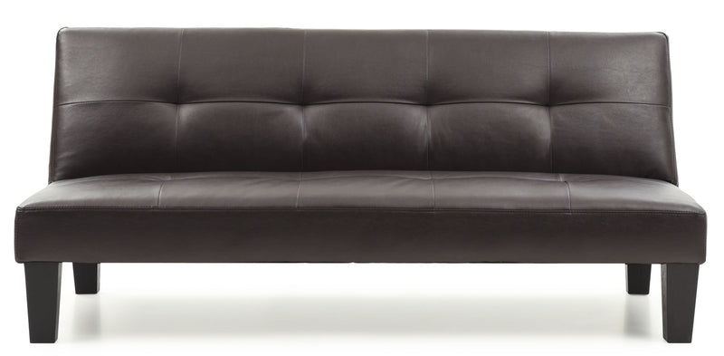 Glory Furniture Alan sofa bed futon sofa with neutral fabric and wooden legs, versatile for living room or guest space.