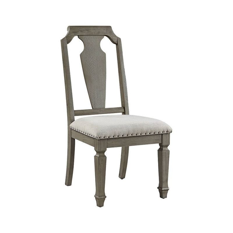 Zumala - Side Chair (Set of 2) - Beige Linen & Weathered Oak - R&R Furniture Gallery (Fountain Valley, CA)