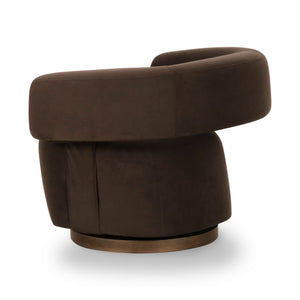 River - Performance Velvet Swivel Accent Chair - Chocolate Brown - R&R Furniture Gallery (Fountain Valley, CA)