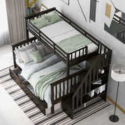 Stairway Bunk Bed With Storage And Guard Rail For Bedroom - R&R Furniture Gallery (Fountain Valley, CA)
