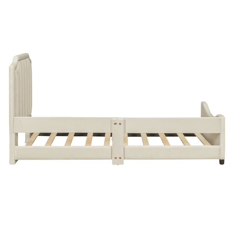 Upholstered Daybed With Classic Stripe Shaped Headboard - R&R Furniture Gallery (Fountain Valley, CA)