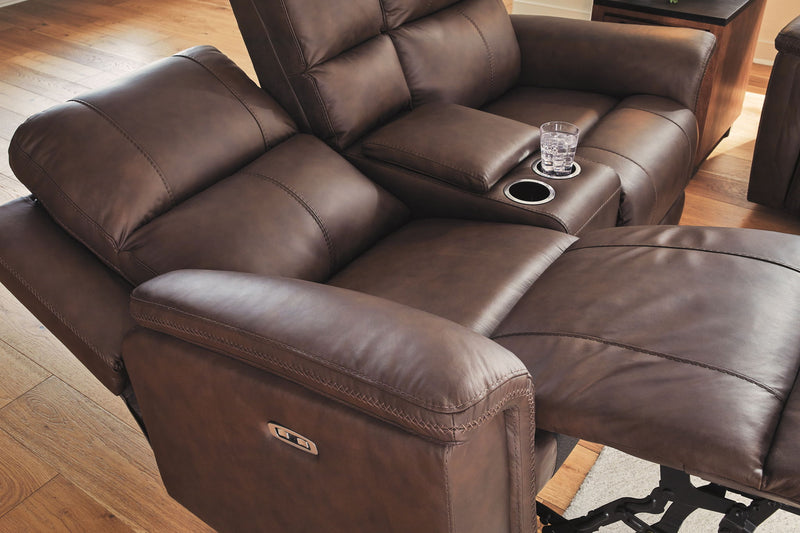 Bleckley - Power Reclining Loveseat With Console / Adjustable Headrest - R&R Furniture Gallery (Fountain Valley, CA)