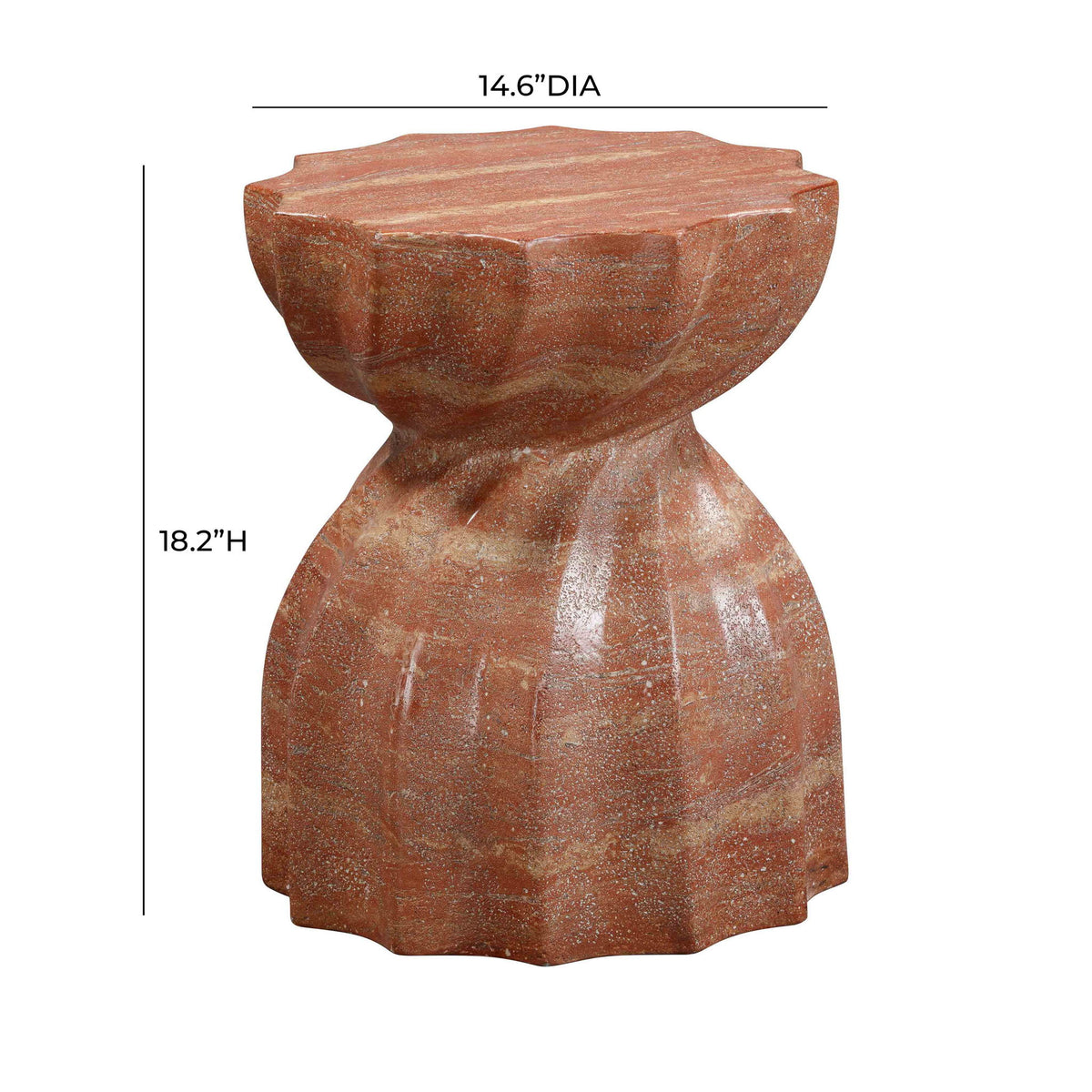 Turin - Faux Sandstone Indoor / Outdoor Concrete Stool - Red