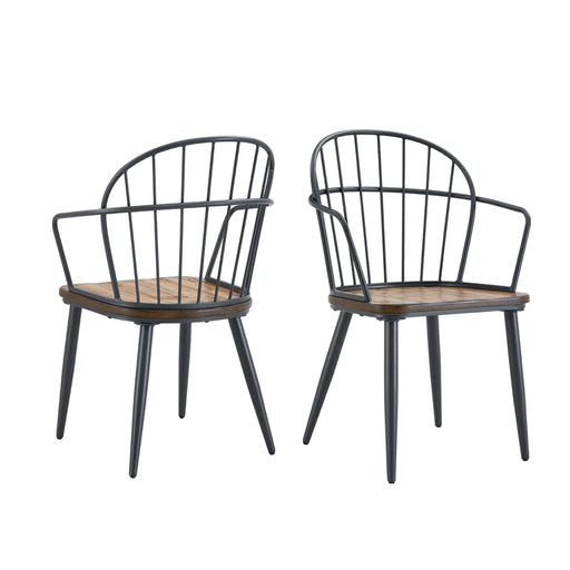 Industrial Inspired Indoor Dining Chair With Metal Legs And Birch (Set of 2) - Black / Natural - R&R Furniture Gallery (Fountain Valley, CA)
