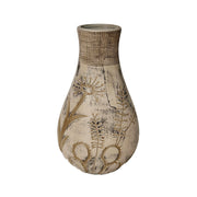 Earthenware - Floral Pattern Vase - Gray - R&R Furniture Gallery (Fountain Valley, CA)