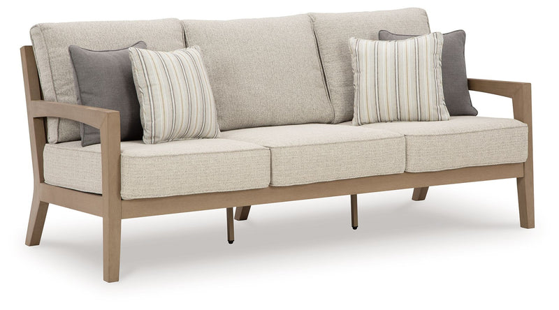 Hallow Creek - Sofa With Cushion - Driftwood - R&R Furniture Gallery (Fountain Valley, CA)
