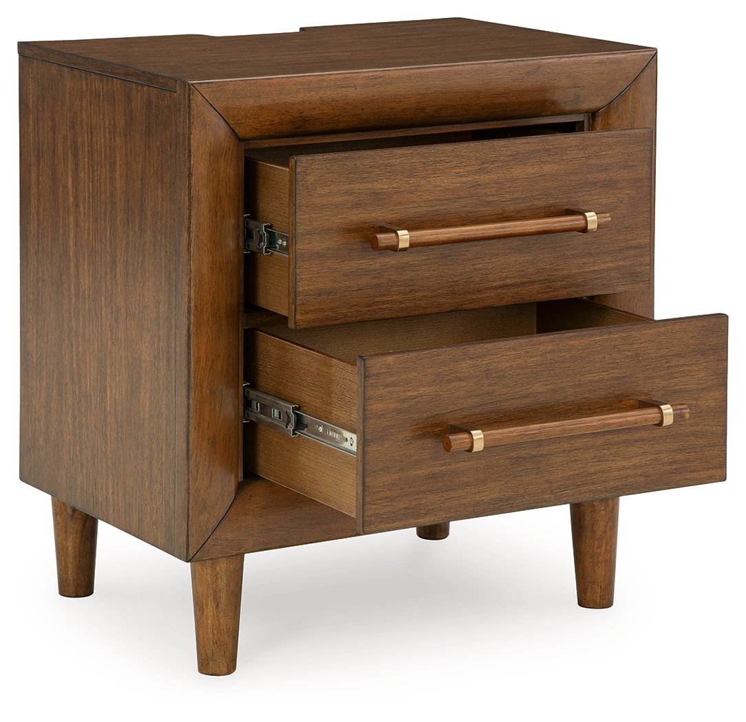 Lyncott - Two Drawer Night Stand - Brown - R&R Furniture Gallery (Fountain Valley, CA)