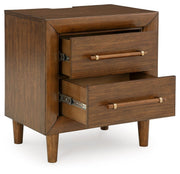 Lyncott - Two Drawer Night Stand - Brown - R&R Furniture Gallery (Fountain Valley, CA)