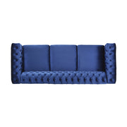 Noble House Chesterfield style 3-seater sofa with deep button tufting and classic stationary design in a luxurious fabric.