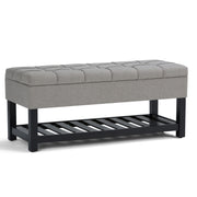 Saxon - Upholstered Transitional Storage Ottoman Bench - R&R Furniture Gallery (Fountain Valley, CA)