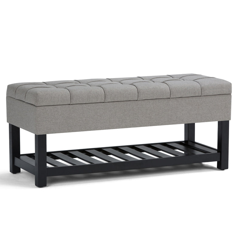 Saxon - Upholstered Transitional Storage Ottoman Bench - R&R Furniture Gallery (Fountain Valley, CA)