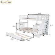 Bunk Bed With Twin Size Trundle, Storage And Guard Rail For Bedroom - R&R Furniture Gallery (Fountain Valley, CA)