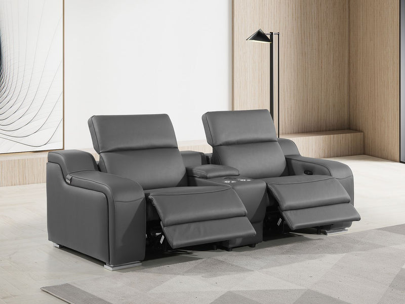 1116 - 3-Piece Modular Power Reclining Console Loveseat In With 2 Power Recliners & Power Headrests