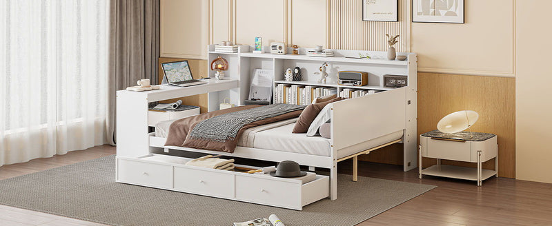 Daybed With 3 Drawers USB Ports And Desk - R&R Furniture Gallery (Fountain Valley, CA)