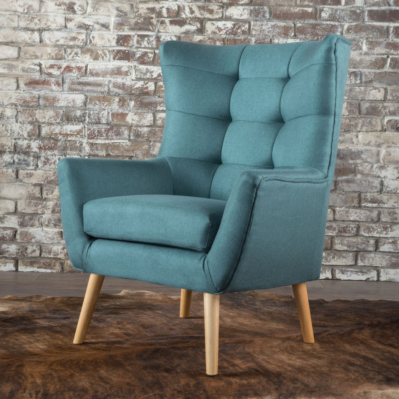 Club Chair With Rubberwood Legs - R&R Furniture Gallery (Fountain Valley, CA)