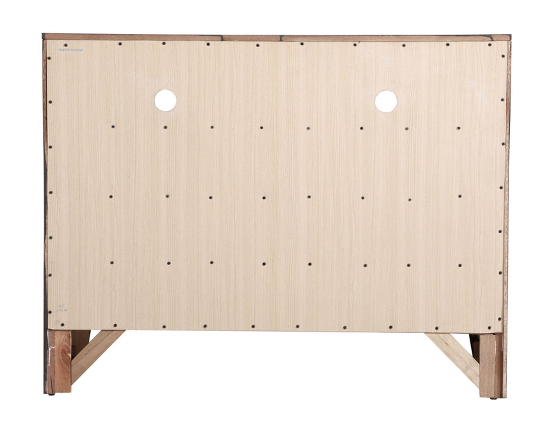 Glory Furniture Marilla media chest with multiple drawers and a sleek wooden finish, designed for TV and media storage.