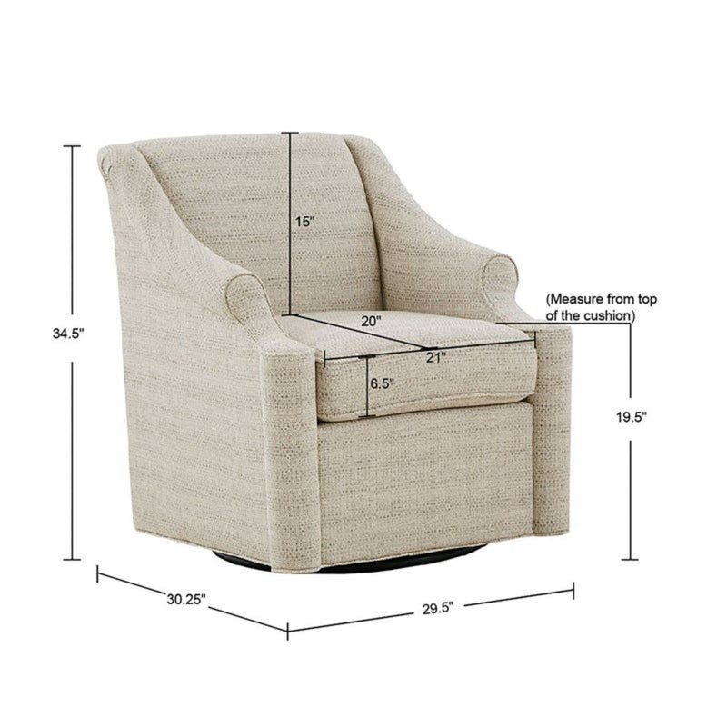 Justin - Swivel Glider Chair With 360 Degree Rotation - Tan - R&R Furniture Gallery (Fountain Valley, CA)