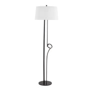 Lumi Source Shadow contemporary floor lamp in black and white with a sleek, modern design standing on a hardwood floor.