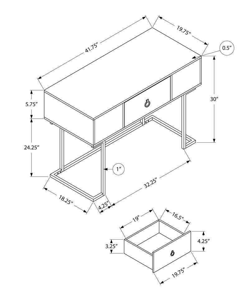Computer Desk For Home Office, Glossy, Storage Drawer - R&R Furniture Gallery (Fountain Valley, CA)