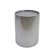 Modern round accent table with hammered surface by Noble House, featuring a sleek design and textured metal finish.