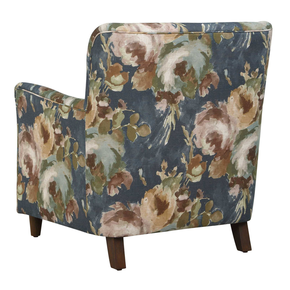 Lainey - Floral Upholstered Armchair - Blue