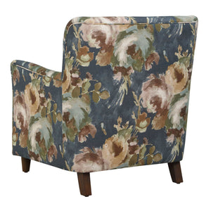 Lainey - Floral Upholstered Armchair - Blue