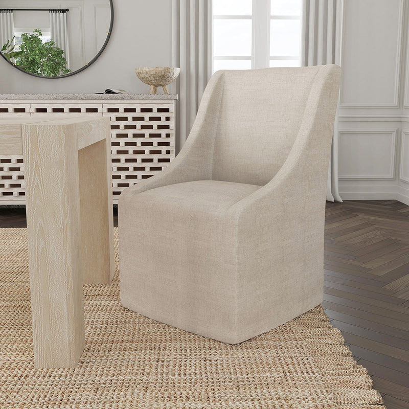 Warwick - Upholstered Rolling Dining Chair - R&R Furniture Gallery (Fountain Valley, CA)
