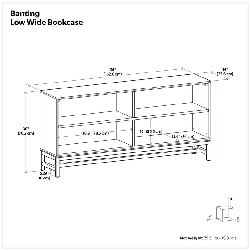 Banting - Low Wide Bookcase - Walnut Brown - R&R Furniture Gallery (Fountain Valley, CA)