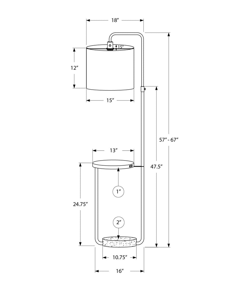 Floor Lamp Usb Port Included Lighting - R&R Furniture Gallery (Fountain Valley, CA)