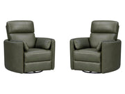 Parker Living Radius Power Swivel Glider Recliner chair set with plush fabric, cushioned armrests, and adjustable reclining features.