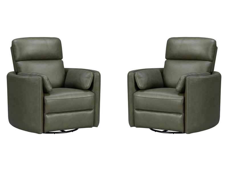 Parker Living Radius Power Swivel Glider Recliner chair set with plush fabric, cushioned armrests, and adjustable reclining features.