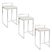 Lumi Source Fuji contemporary stackable counter stool with elegant design and sleek wooden finish, shown in a modern setting.