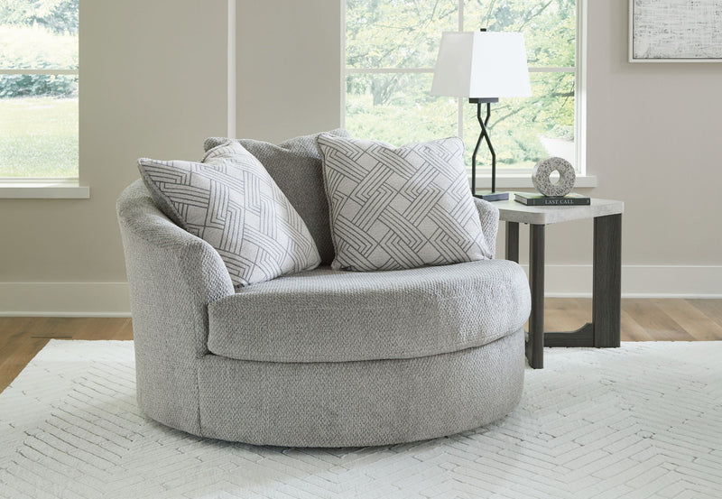 Casselbury - Oversized Swivel Accent Chair - Cement - R&R Furniture Gallery (Fountain Valley, CA)