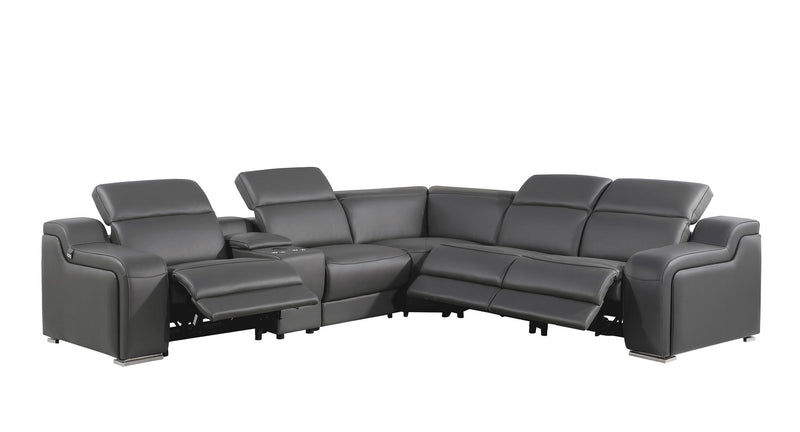 1116 - Power Reclining Italian Leather Sectional - R&R Furniture Gallery (Fountain Valley, CA)