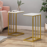 Modern Glam C-Shape End Table by Noble House, stylish chair side table with a sleek design and polished finish.